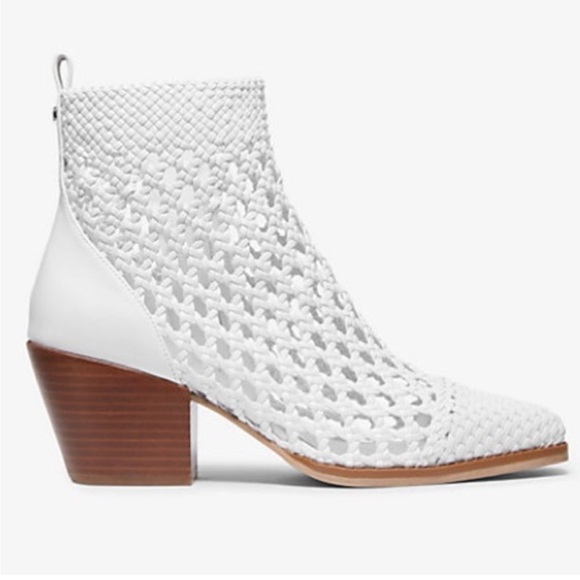 Michael Kors Shoes - Michael Kors White Textured Ankle Booties
